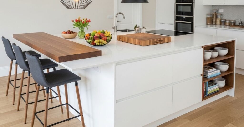 Kitchen Island with Seating from IKEA Cabinets